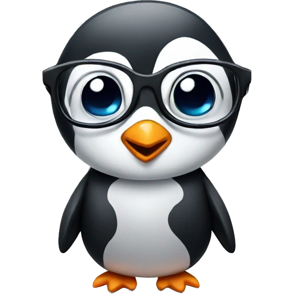 penguin with glasses emoji