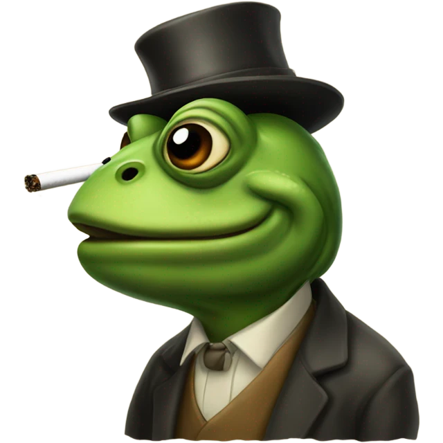 Frog smoking old Toby  emoji