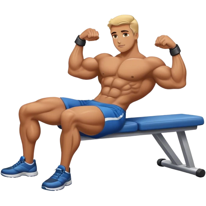 bodybuilder laying-down exercise emoji