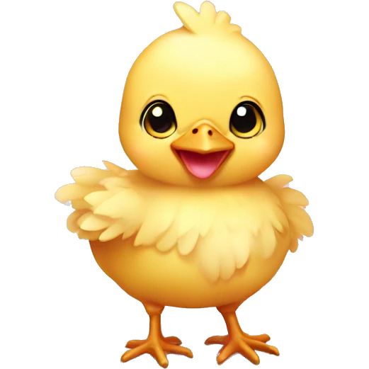 Baby chicken with pink bow emoji