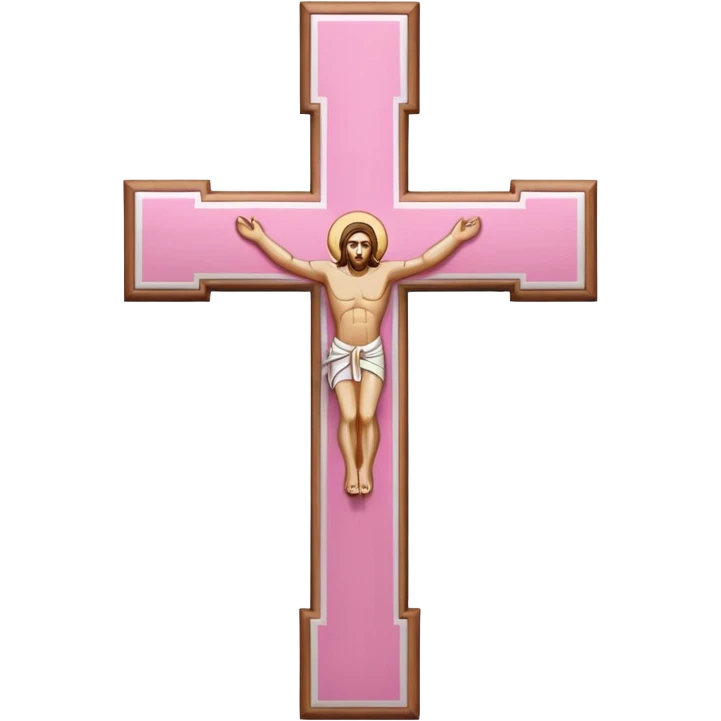 Pink and white simple holy cross emoji