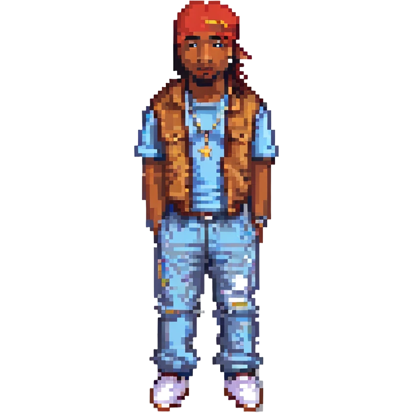 2Pac в полный рост, no background emoji