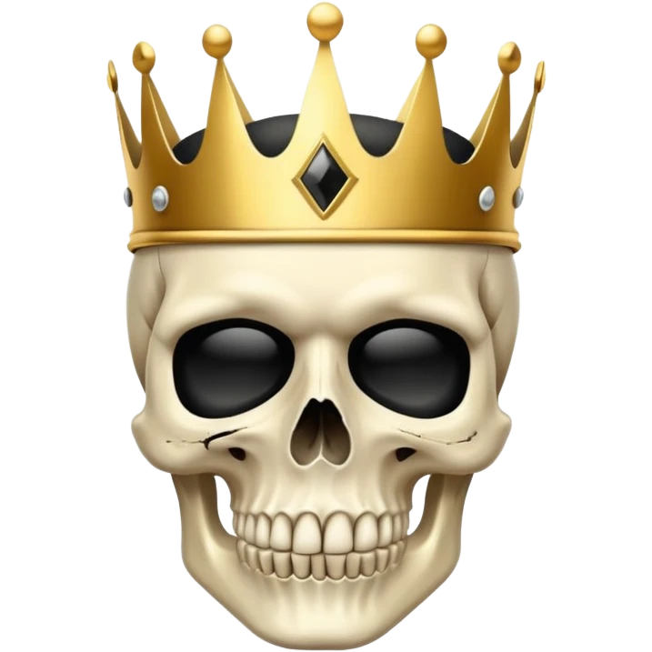 skull wearing a golden crown and black ski mask emoji