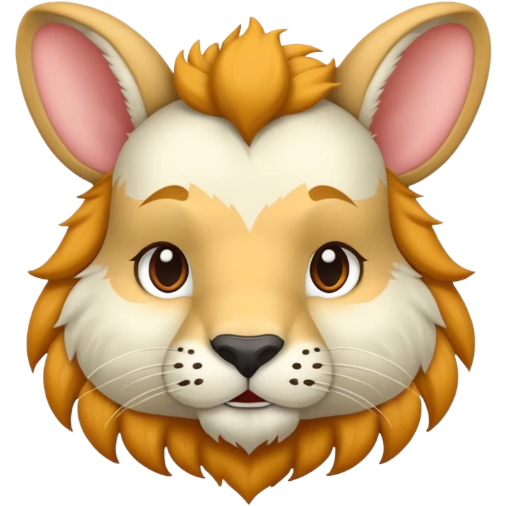 Conejo cabeza de leon blanco peludo emoji