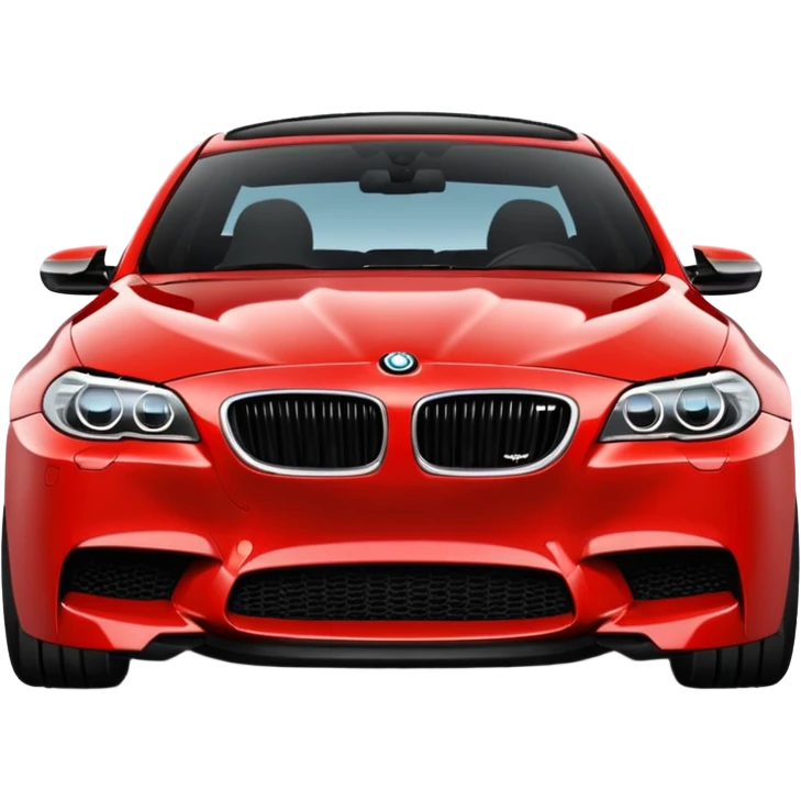 black BMW F10 M5, simple and rounded, cartoonish, like the red car iOS emoji emoji