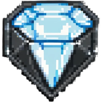 YouTube diamond play button award badge in pixel art style emoji