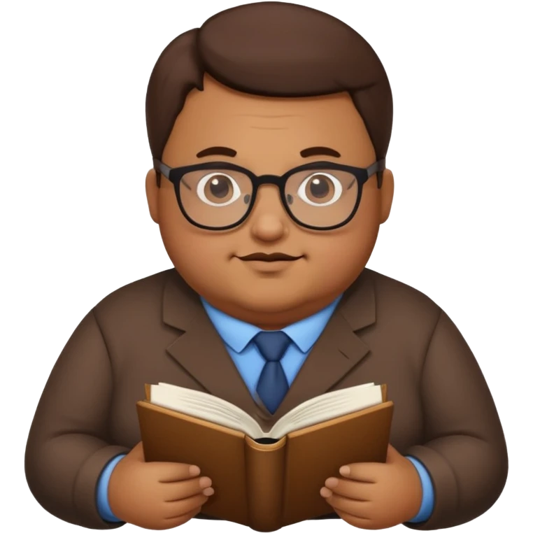 make a fat brown teacher with glasses and ya emoji