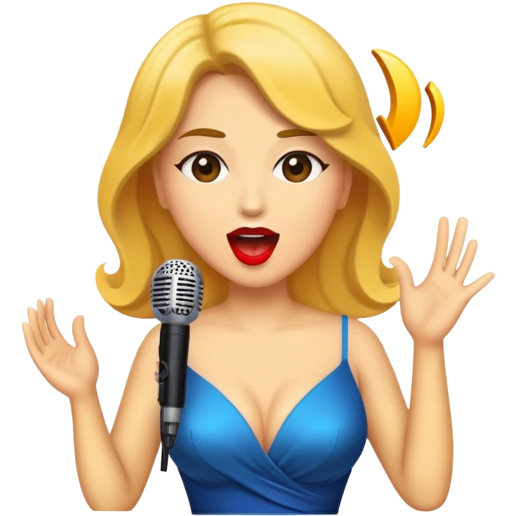 Fancy woman singing emoji