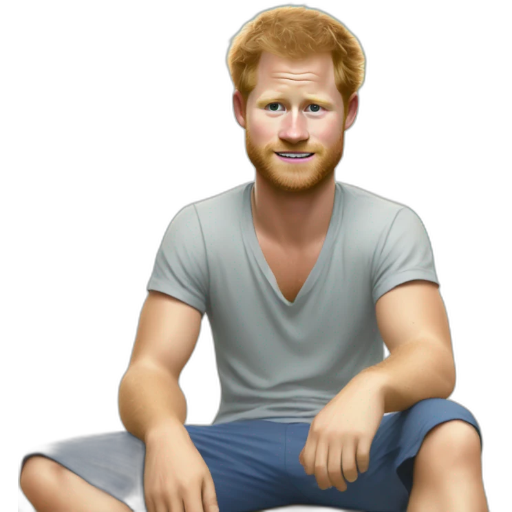 Prince Harry as a beach bum emoji