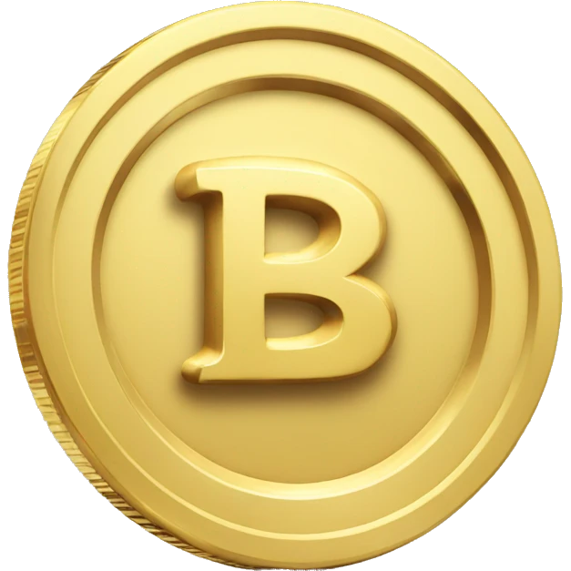 Shiny Golden Coin with Б letter emoji