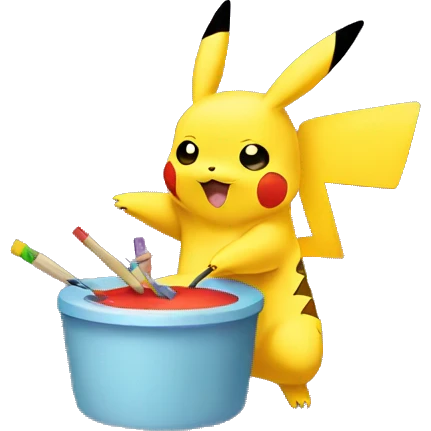 pikachu making art emoji
