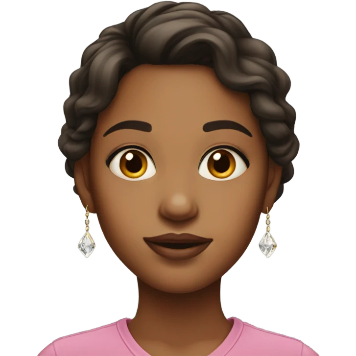 realistic girl with earrings and snot from nose emoji