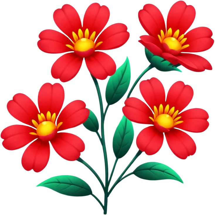 Red néon flowers emoji