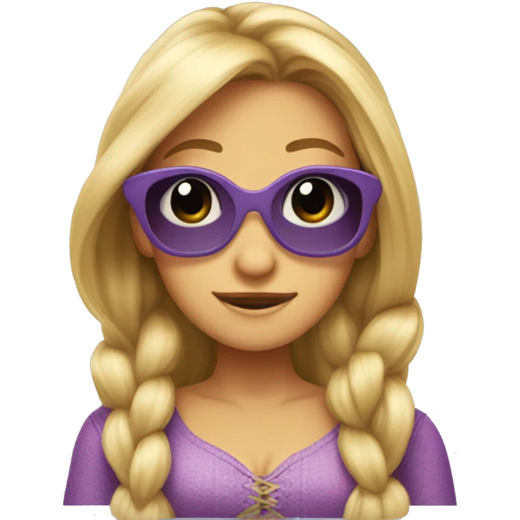 Rapunzel wearing sunglasses emoji