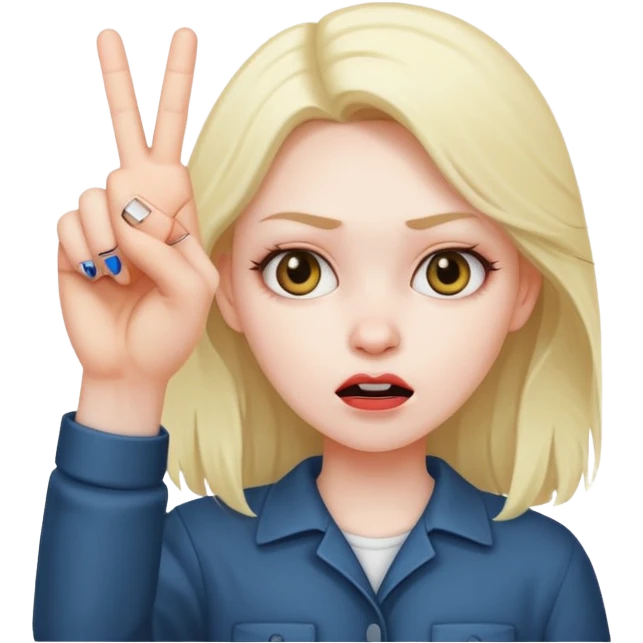 mad girl sticking up middle finger emoji