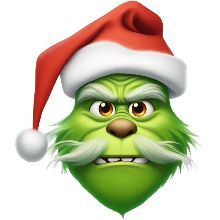 Grinch with Santa hat emoji