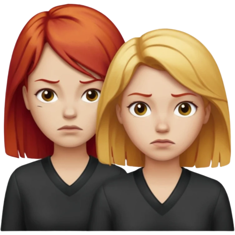 👩🏻‍🦰👩🏼‍🦱😠 emoji