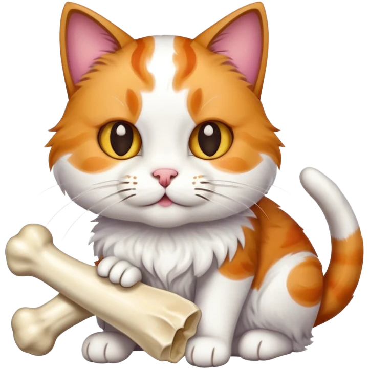 Cat with a bone emoji