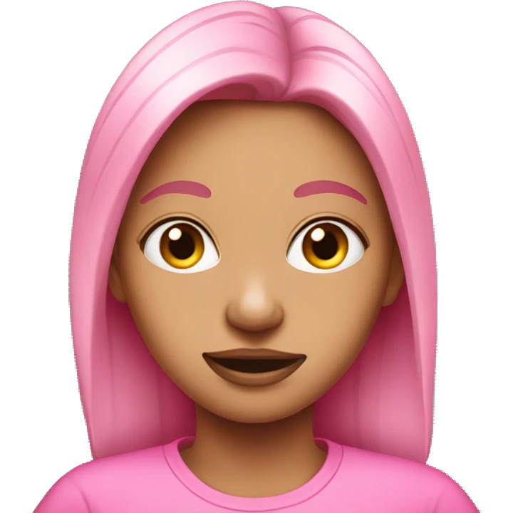 a ugly girl in all pink emoji