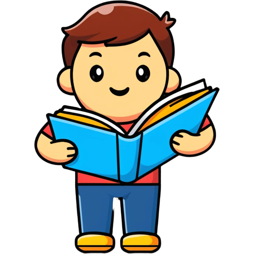 travel guide holding a guidebook, talking emoji