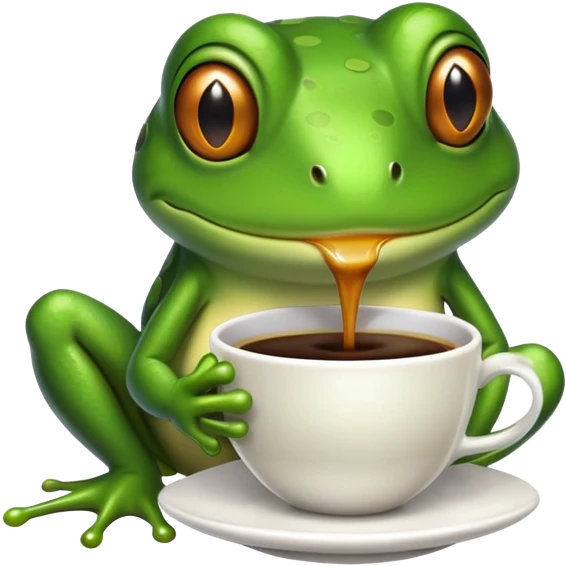 Frog with espresso  emoji