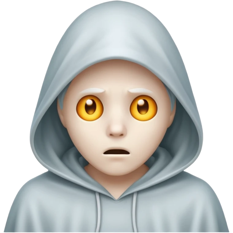hooded ghost with worried look emoji