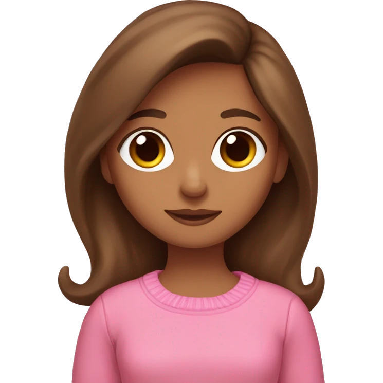 a brown hair girl wearing pink sweater holding brown long hair dachshund  emoji