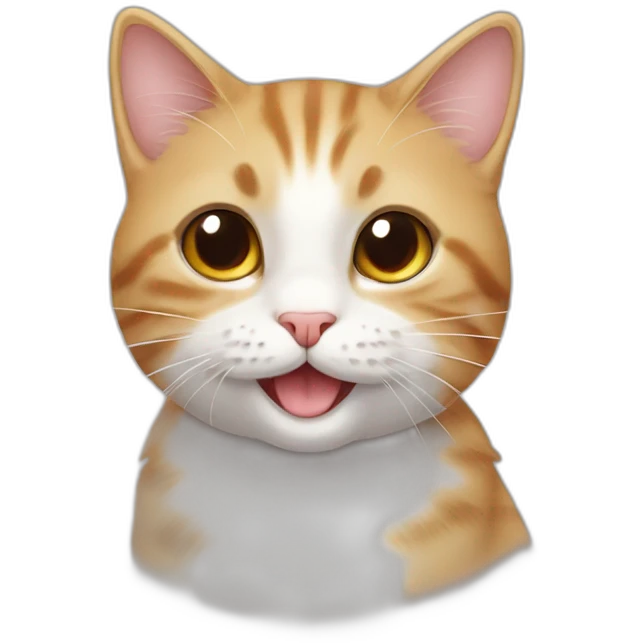 cute cat, digital art, smiling, high quality emoji