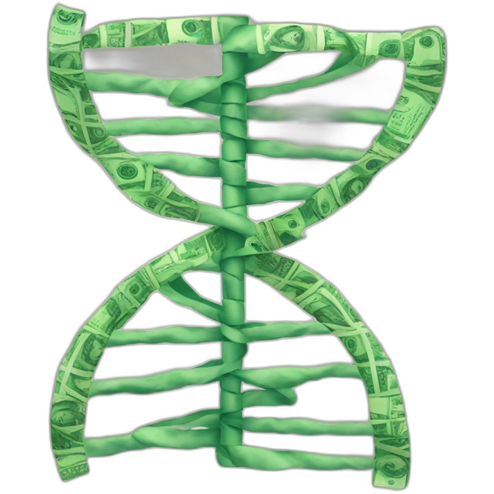 Dna with dollar banknotes emoji