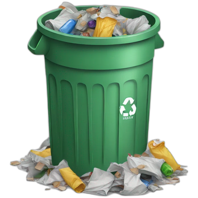 Trash can full of trash emoji