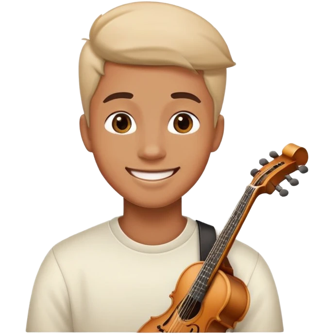 Musician with a confident smile looking up emoji