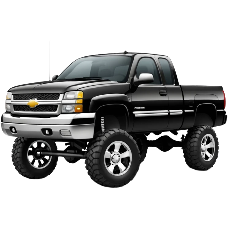 Lifted black 2005 Silverado  emoji