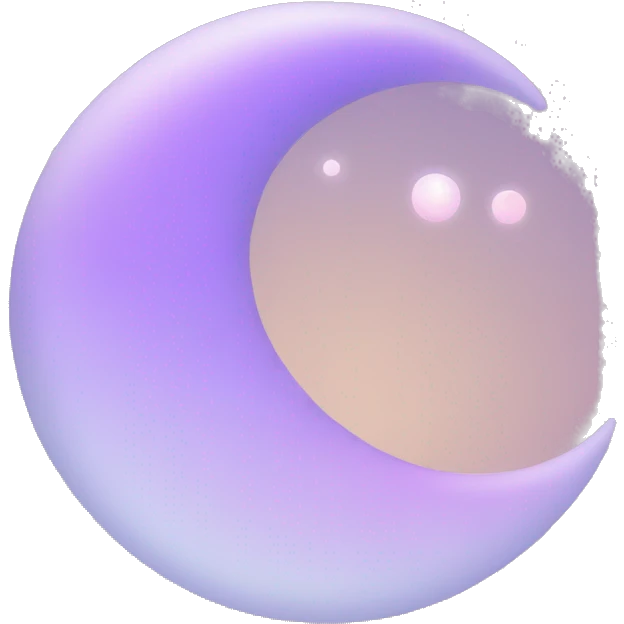 Pastel lilac-gradient crescent moon emoji
