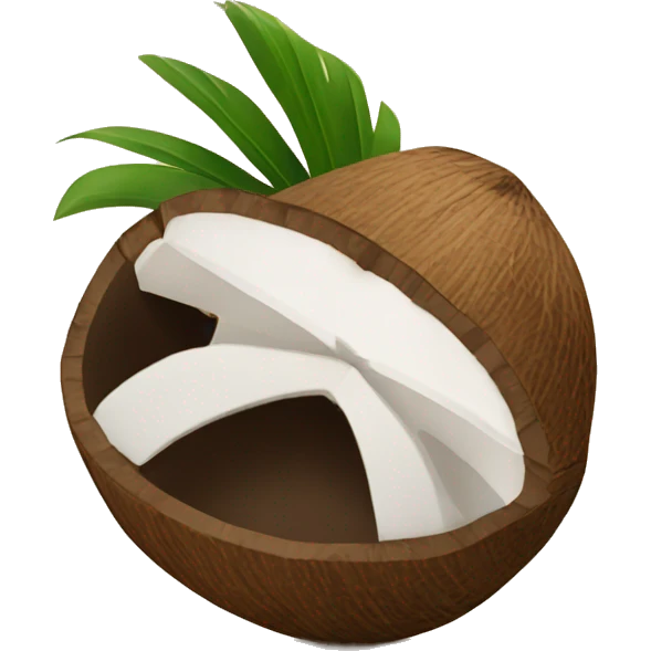 Coconut at the beach  emoji