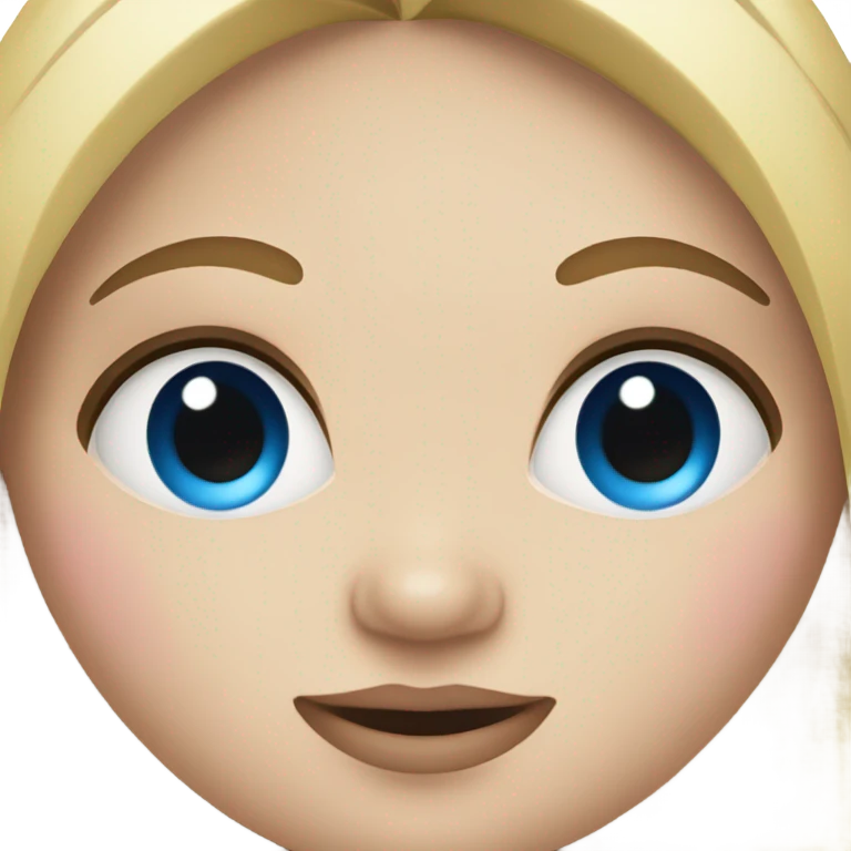 Fat girl with blonde straight hair and blue eyes emoji