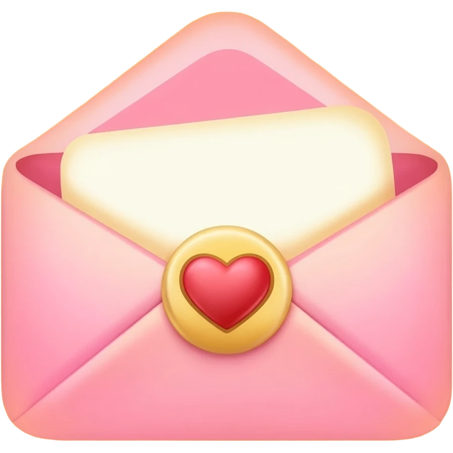 50. glowing love letter envelope emoji
