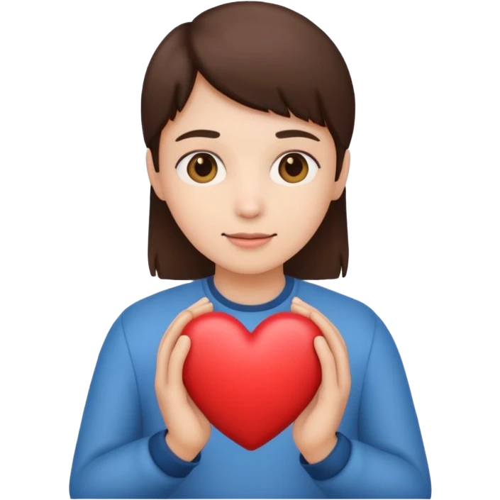 the photo is holding a heart emoji. emoji