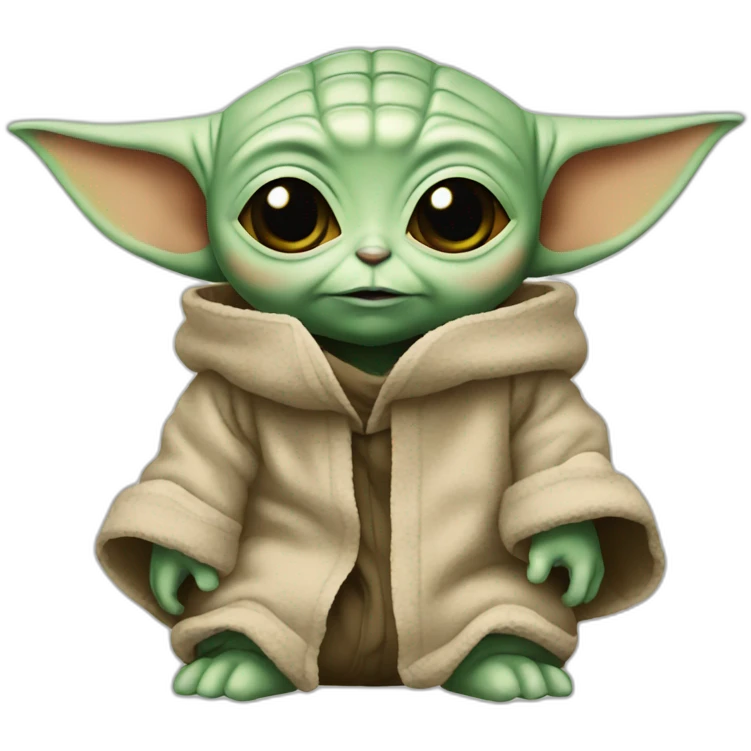 Baby yoda avec un altere emoji