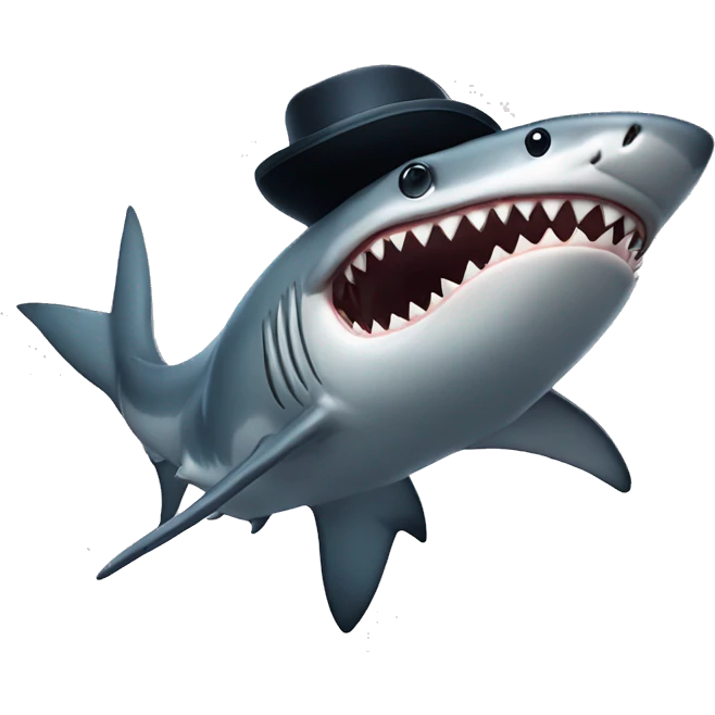  shark with tophat emoji