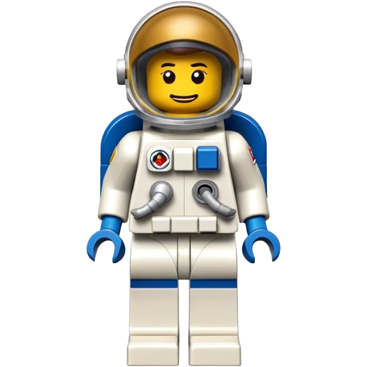 A photorealistic icon featuring a detailed LEGO astronaut figure, with small blocks and accessories, like a space helmet and suit. The figure is positioned in a way that showcases the intricate details of the LEGO design, with colorful blocks and realistic textures. Transparent background. emoji