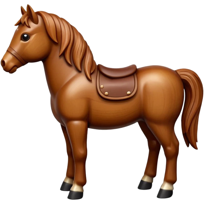 wood carved mini horse emoji