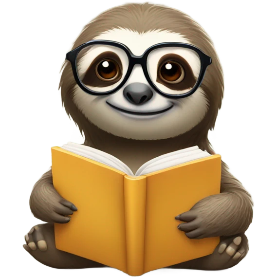 nerd sloth  emoji