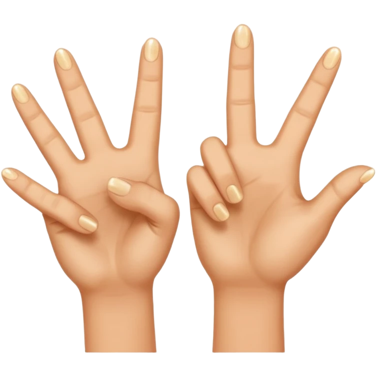 Two hands giving a "spirit fingers" or jazz-hands motion, maybe with little sparkles. emoji