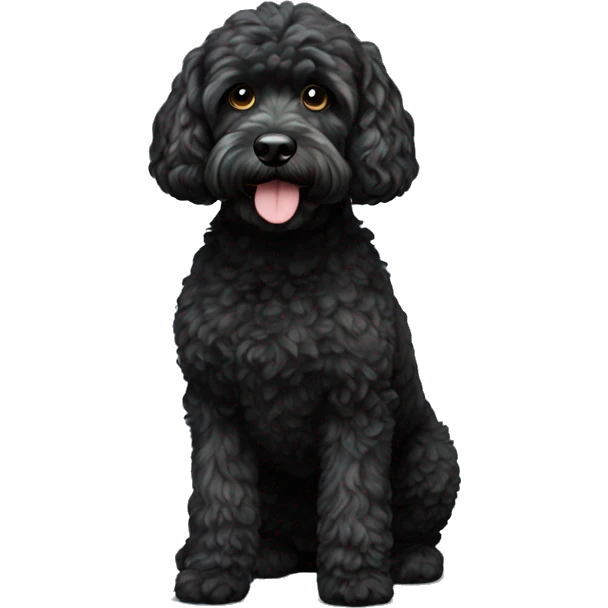 Black cockapoo full body emoji