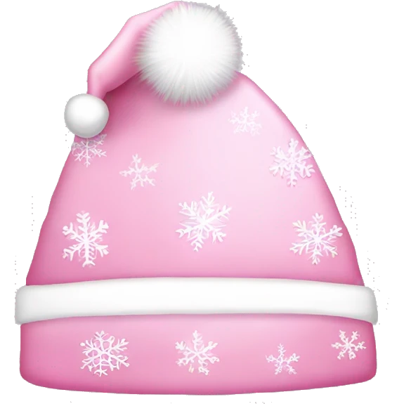 Light pink Santa hat with sparkly snowflakes  emoji