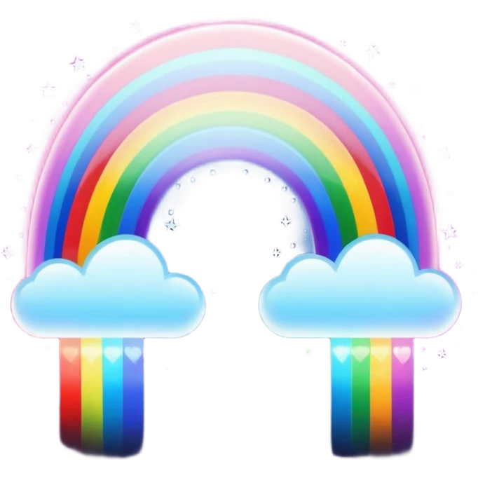 a beautiful romantic rainbow sparkling light trail magical emoji