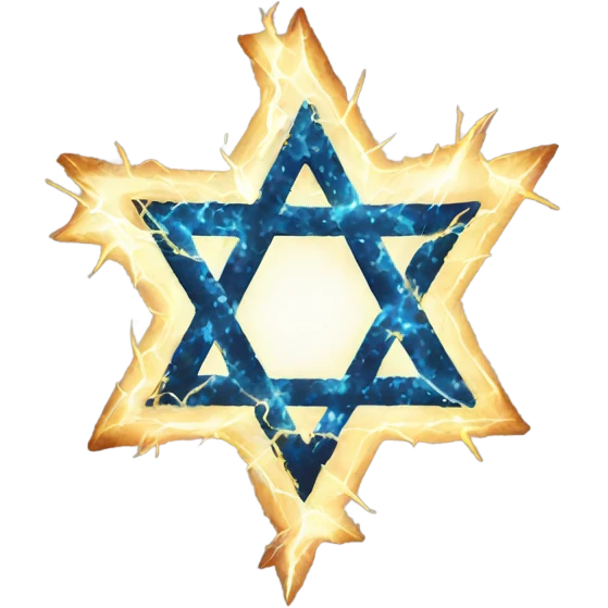 Jewish star made of lightning emoji