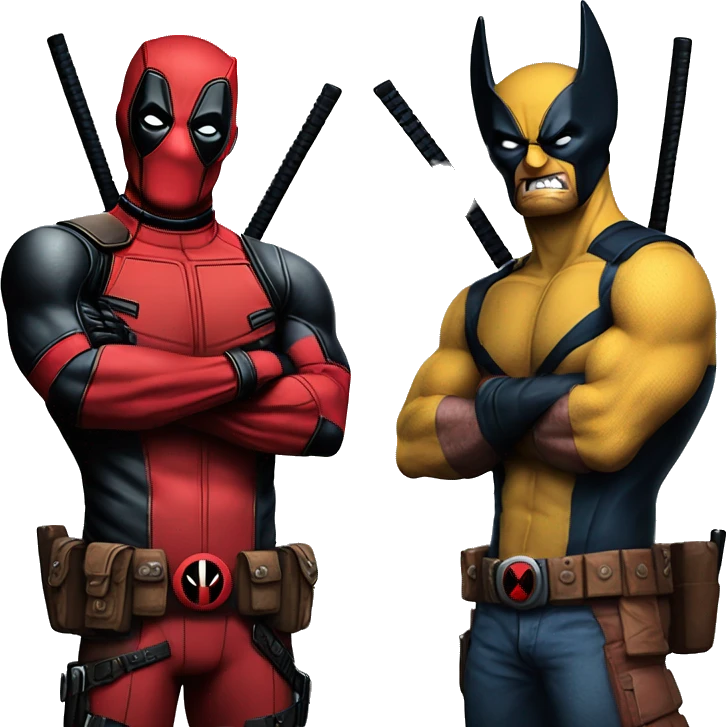 Deadpool and wolverine, bad hand gesture emoji