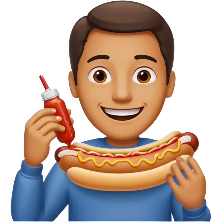 man eating hotdog emoji