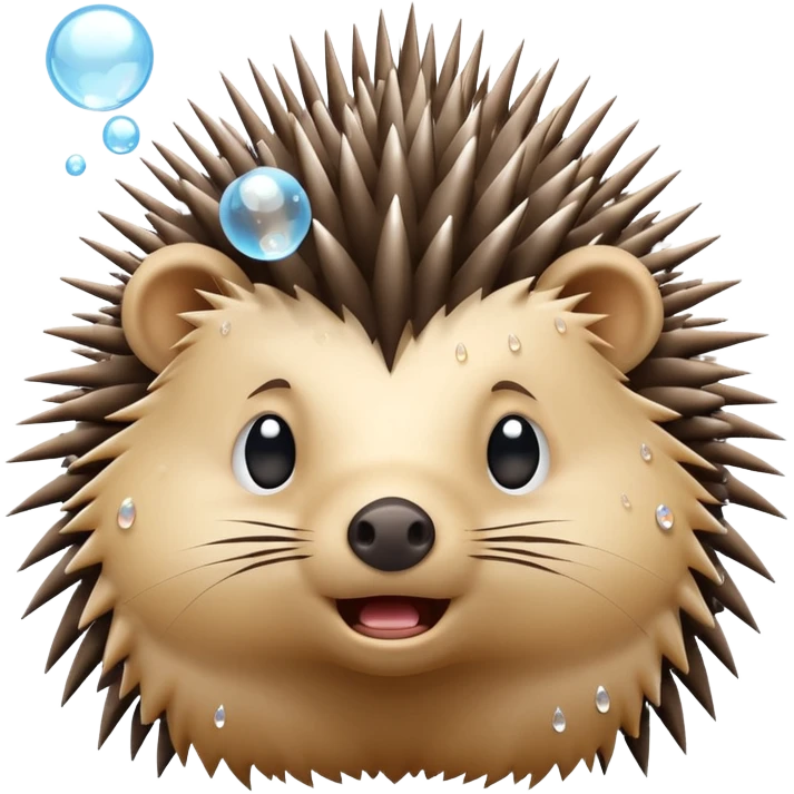Porcupine blowing bubbles emoji